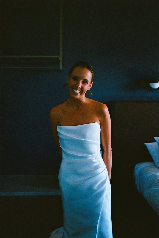 Real Bride wearing a romantic wedding dress by KWH Bridal, Karen Willis Holmes. Wedding Dresses Australia, Wedding dresses Sydney, Wedding Dresses Melbourne, Wedding dresses Brisbane
