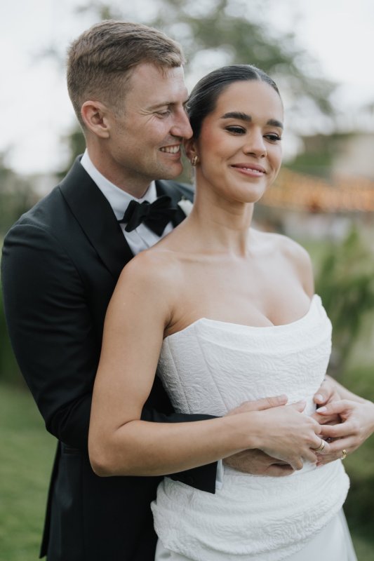 Real Bride wearing a romantic wedding dress by KWH Bridal, Karen Willis Holmes. Wedding Dresses Australia, Wedding dresses Sydney, Wedding Dresses Melbourne, Wedding dresses Brisbane