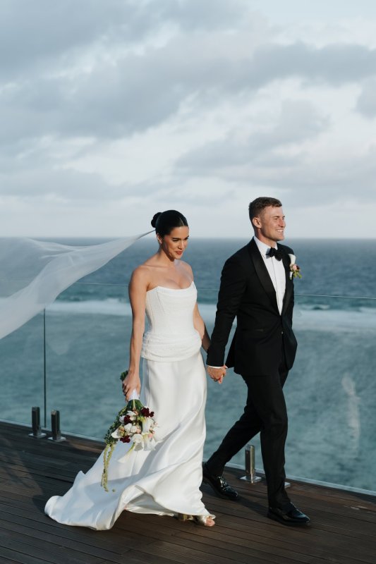 Real Bride wearing a romantic wedding dress by KWH Bridal, Karen Willis Holmes. Wedding Dresses Australia, Wedding dresses Sydney, Wedding Dresses Melbourne, Wedding dresses Brisbane